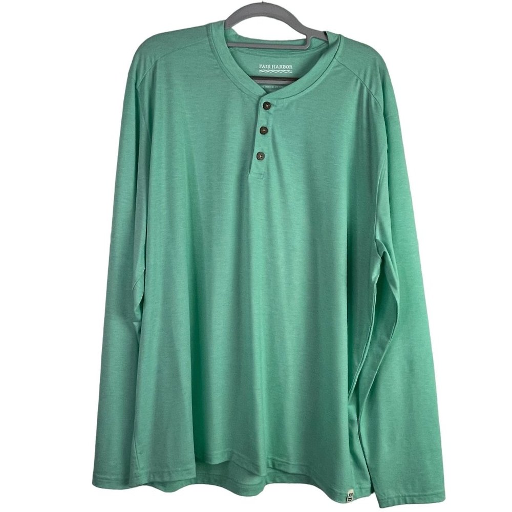 Fair Harbor Shirt Mens 2X Sun Protector UPF 50 Seabreeze Henley Long Sleeve